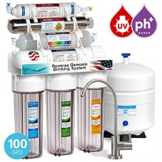 Express Water Alkaline Ultraviolet Reverse Osmosis Water Filtration System – 11 Stage RO UV Mineralizing Alkaline Purifier with Faucet and Tank – Mineral  pH + Antioxidant – 100 GDP with Clear Housing - B072Z3Y721